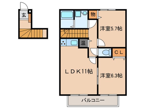 ジュヴィエ弐番館の物件間取画像